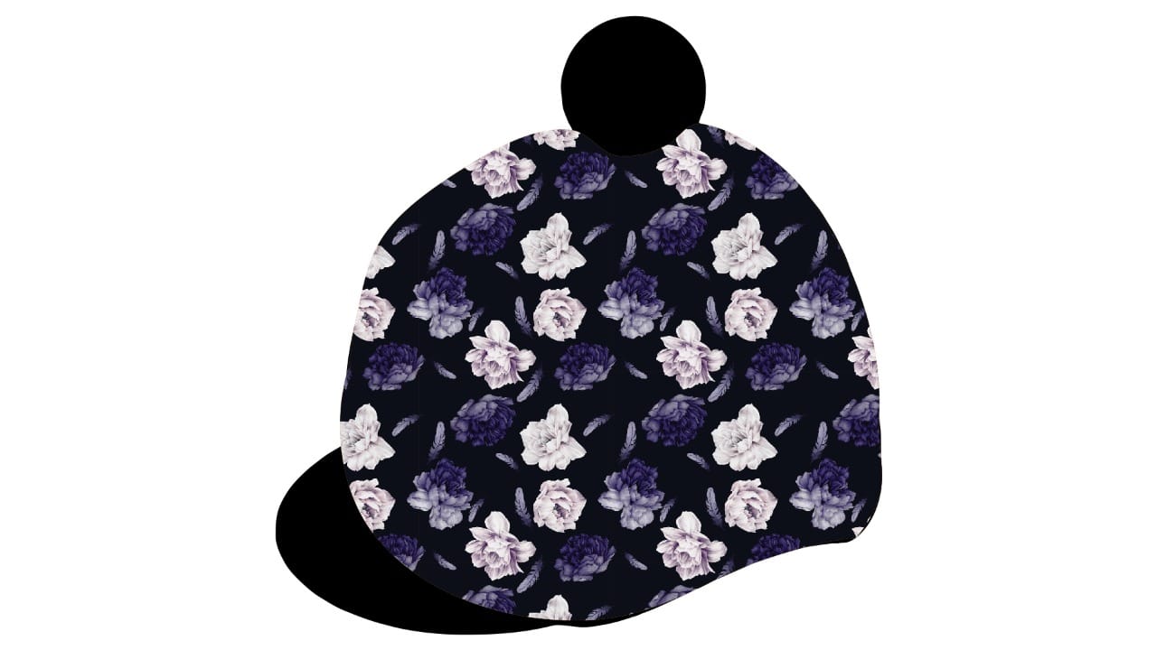 Helmet Cover - Purple Floral